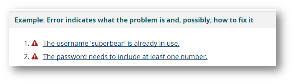 Image showing error suggestion labelling