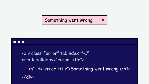 Define status messages in markup - Access Guide